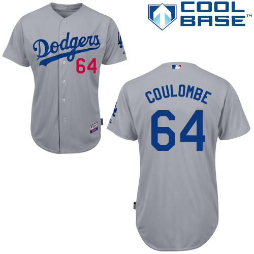 Daniel Coulombe #64 MLB Jersey-L A Dodgers Men's Authentic 2014 Alternate Road Gray Cool Base Baseball Jersey